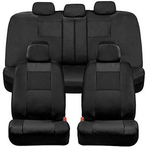 lot 64327 image: BDK Croc Skin Faux Leather Car Seat Covers, Full Set Black � Front and Back Split Bench Seat Covers, Airbag Compatible, Interior Covers for Cars Trucks Vans and SUVs