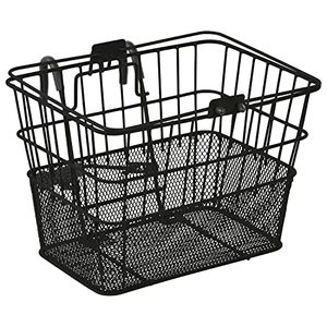 lot 64347 image: Retrospec Bicycles Detachable Steel Half-Mesh Apollo Bike Basket with Handles, Black