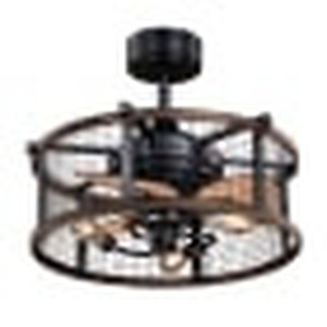 lot 65271 image: Caged Ceiling Fan with Lights, Farmhouse Style   (May not be exact stock photo)