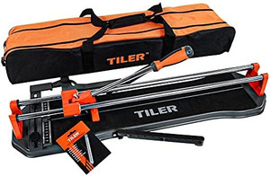 lot 65273 image: Fit Choice 24 Inch Manual Tile Cutter, Professional Porcelain Tile Cutter WAluminum Cutting Wheel Removable Scale, Cutting up to 0.55, Anti Skid Rubber Surface, Come WA Carry Bag (24, Orange)   (Retails $95)