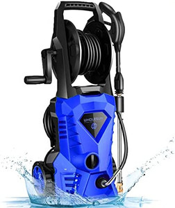 lot 65274 image: WHOLESUN 3000PSI Electric Pressure Washer 2.4GPM 1600W Power Washer with Hose Reel and Brush Blue