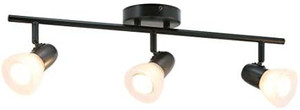 lot 65315 image: XiNBEi Lighting Track Light, 3 Light Kitchen Ceiling Light with Glass, Modern Black Track Bar Lighting XB-TR1237-3-MB