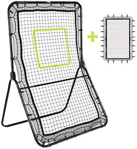 lot 65317 image: Victorem Lacrosse Rebounder - 6x3.5 Ft. Bounce Back Lacrosse Net, Pitch Back Rebounder for Lacrosse, Baseball and Softball Training with Extra Net and Additional Straps   (Retails $168)