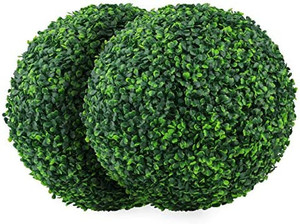 lot 65323 image: Sunnyglade 2 PCS 15.7 inch 4 Layers Artificial Plant Topiary Ball Faux Boxwood Decorative Balls
