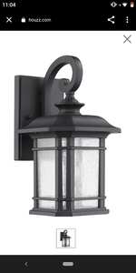 lot 65332 image: Franklin Transitional 1-Light Black Outdoor Wall Sconce