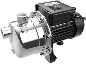 lot 65343 image: Lanchez 12 HP Shallow Well Pump, Garden Pump, Jet Pump Portable Stainless Steel Water Transfer Draining Irrigation Pump for Water Removal, Lawn Fountain Pump 960 GPH 125 Feet Height, Sealed Box  (Appears New)