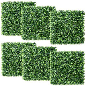 lot 65350 image: Yaheetech 12PCS Artificial Boxwood Panels 20x20 Topiary Hedge Plant Grass Wall UV Protected Privacy Hedge Screen 4 Parts Spliced Lawn for Indoor Outdoor Garden Fence Backyard and Home Wedding