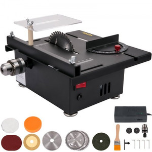 lot 65353 image: VEVOR Mini Table Saw, 96W Hobby Table Saw for Woodworking, 0-90 Angle Cutting Portable DIY Saw, 7-Level Speed Adjustable Multifunctional Table Saws, 1.3in Cutting Depth, Used Condition, Tested, Powers on