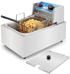 lot 65357 image: Dehyber 10.6QT10L Deep Fryer with 6.3QT Basket, 1800W Countertop Electric Deep Fryers with Removable Baskets, Handle and Temperature Limiter for Commercial and Home Use