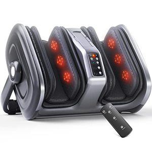 lot 65875 image: Foot Massager Machine w Air Compression & Heat, Deep Shiatsu 3D Massage System- Kneading Rolling Scraping for Plantar Fasciitis, Blood Circulation, Pain Relief   (Retails $199)