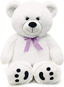 lot 65906 image: LotFancy 3FT Big Teddy Bear Stuffed Animals, Large Cute Bear Plush Toy with Footprint
