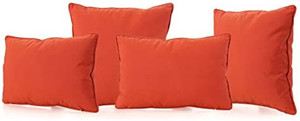 lot 66017 image: Christopher Knight Home Coronado Outdoor Water Resistant Pillows, 4-Pcs Set, Orange