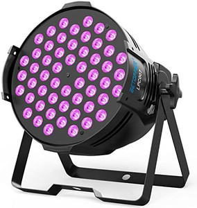 lot 66018 image: BETOPPER DJ Lights DMX Sound Activated, 54 x 3W LED Par Lights RGB Stage Lights DMX, DJ Par Lights