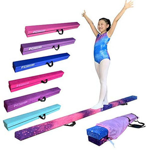 lot 66023 image: FC FUNCHEER 8FT Folding Gymnastic Beam, Wood core Anti-Slip Bottom with Carrying Handle