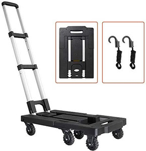 lot 66034 image: Pansonite Folding Luggage Cart with 500 Lbs Capacity, Portable Aluminum Hand Truck and Dolly with 7 Wheels and 2 Free Rope