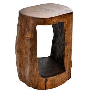 lot 66043 image: WELLAND Tree Stump Stool, Plant Holder, Tree Accent Table, Live Edge Side Table, Round Wood End Table, Nightstand, 16 Tall