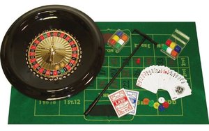 lot 66044 image: Trademark Poker 16 Inch Roulette Set with Accessories Multi   (Missing items)
