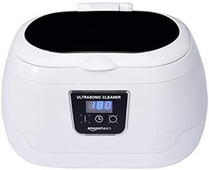 lot 66051 image: Amazon Basics Ultrasonic Cleaner Cleaner with Digital Display, 5 Preset Cycles, 600ml - white, 110V