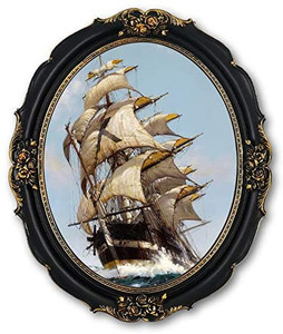 lot 66060 image: SIMONS SHOP Oval Picture Frame 11x14 Antique Photo Frames 14 x 11 in Black with Gold Trim, Vintage Ornate