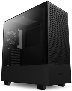 lot 66072 image: NZXT H510 Flow - CA-H52FB-01 - Compact ATX Mid-Tower PC Gaming Case - Perforated Front Panel - Tempered Glass Side Panel - Cable Management System - Water-Cooling Ready, Black