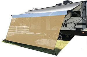 lot 66080 image: Tentproinc RV Awning Sun Shade Screen 8 X 193- Beige Mesh Sunshade UV Blocker Complete Kits Motorhome Camping Trailer Canopy Shelter