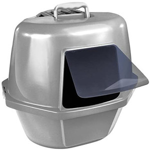 lot 66082 image: Van Ness Corner Enclosed Cat Pan, Silver, Large (CP9)