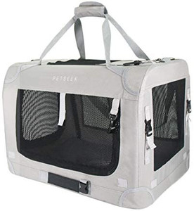 lot 66085 image: Petseek Extra Large Cat Carrier Soft Sided Folding Small Medium Dog Pet Carrier 24 x 16.5x 16 Travel Collapsible Ventilated Comfortable Design Portable Vehicle