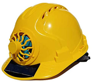 lot 67799 image: Fan Working Helmet Construction worker hard hat Waterproof and sunscreen Adjustable size, Yellow