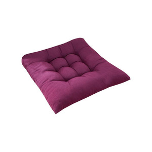 lot 67829 image: Fxbar Cotton Square 16 X 16 Tufted Chair Pads, Indoor Seat Cushions Pillows With Ties Purple