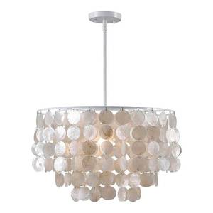 lot 67830 image: 1-Light Shelley Pendant White - Kenroy Home