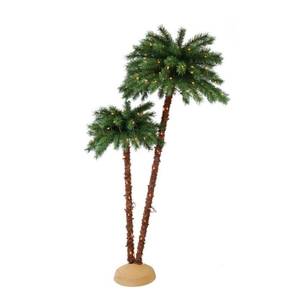 lot 67860 image: Puleo International 3.5 ft.6 ft. Pre-Lit Artificial Palm Tree with 175 UL-Listed Lights