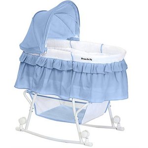 lot 31504 image: Dream On Me Lacy Portable 2-in-1 Bassinet and Cradle, Serenity