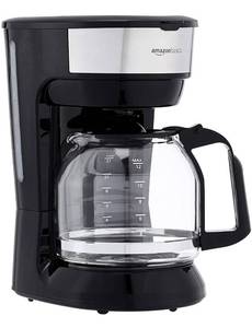 lot 31512 image: Amazon Basics 12-Cup Coffee Maker with Reusable Filter, Black and Stainless Steel