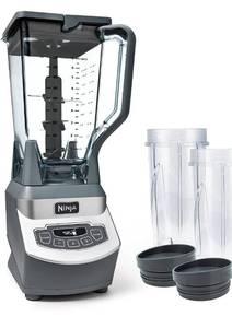 lot 31513 image: Ninja BL660 Professional Compact Smoothie & Food Processing Blender, 1100-Watts, 3 Functions for Frozen Drinks, Smoothies, Sauces, & More, 72-oz. Pitcher, One 16-oz To-Go Cup & 2 Spout Lids, Gray