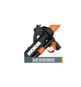 lot 36578 image: WORX WG509 12 Amp TRIVAC 3-in-1 Electric Leaf Blower with All Metal Mulching System