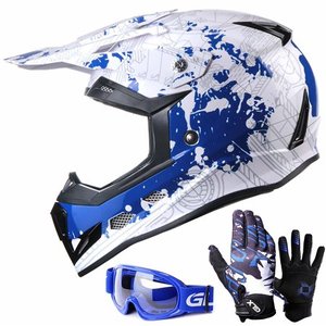 lot 49584 image: GLX YouthKids Motocross Dirt Bike ATV Helmet