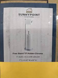 lot 49614 image: SunnyPoint free standing toilet paper holder, chrome