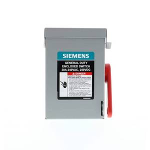 lot 49616 image: Siemens General Duty 30 Amp 3-Pole 3-Wire 240-Volt Non-Fusible Indoor Safety Switch