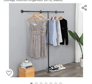 lot 49626 image: Industrial Pipe Clothes Rack