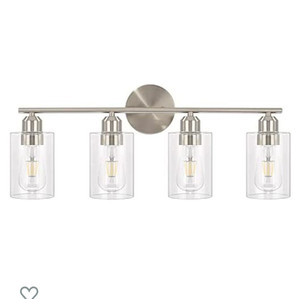 lot 49633 image: Luupyia 4 Lights Bathroom Vanity Light Brushed Nickel Finish