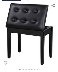 lot 49636 image: SONGMICS Piano Bench with Padded Cushion