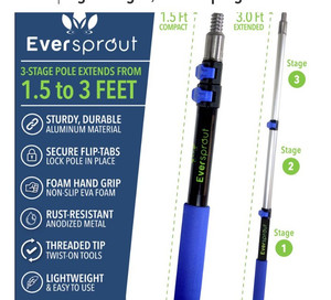lot 49670 image: EVERSPROUT Extension Pole,8 Foot Standing Reach