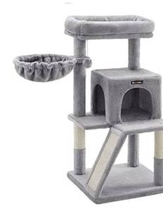 lot 49671 image: FEANDREA Cat Tree, Small Cat Tower with Widened Perch for Large Cats Indoor