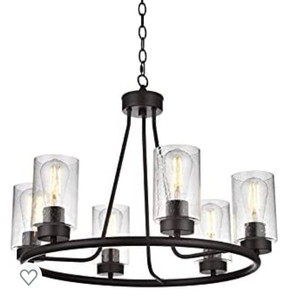 lot 49690 image: 6-Lights Farmhouse Chandelier