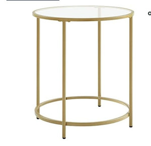 lot 49721 image: VASAGLE Round Side Table, Glass End Table