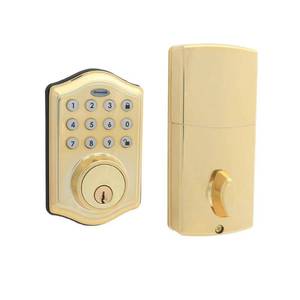 lot 49738 image: Honeywell Electronic Deadbolt- Polished Brass