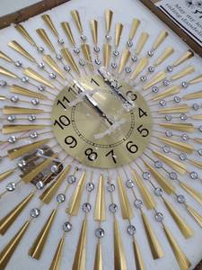 lot 49754 image: Fleble Large Decorative Gold Wall Hanging Clock