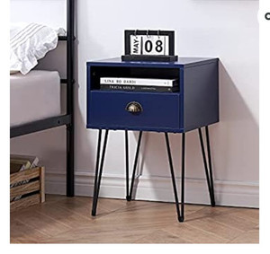 lot 49759 image: Vecelo Night Stand with drawer,Dark Blue