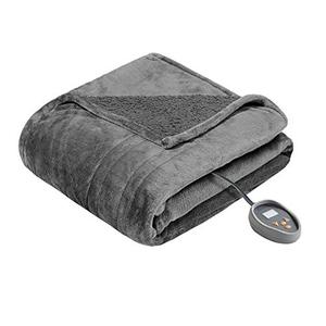 lot 49778 image: Beautyrest Heated Microlight to Berber Elect Electric Blanket, Queen 84x90, Grey