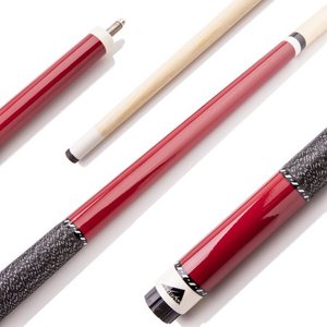 lot 49780 image: Mizerak 57in. House Cue (2-Piece) with 12mm Ferrule with Leather Tip, Hardwood Construction and High Gloss Finish, Red